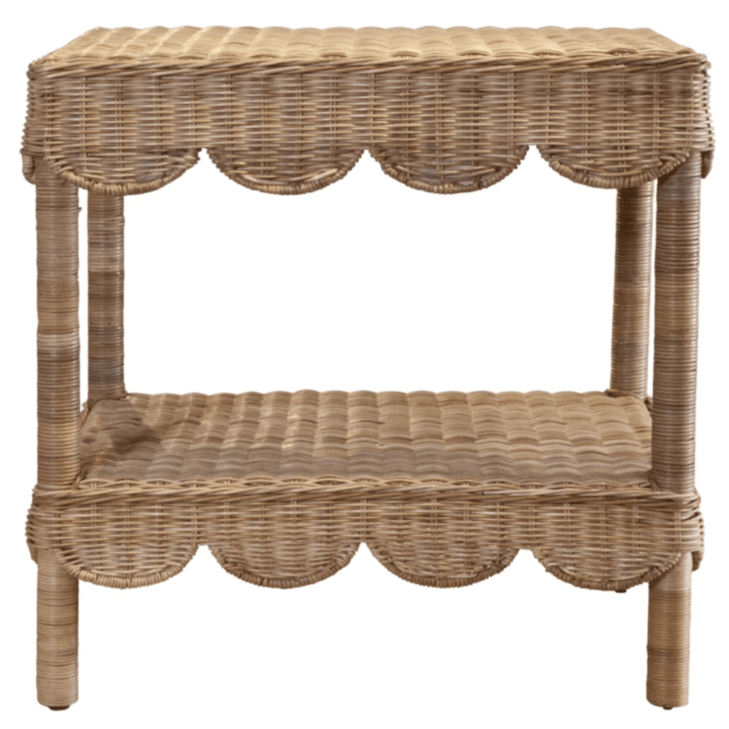 25 Scalloped Woven Coco Side Table