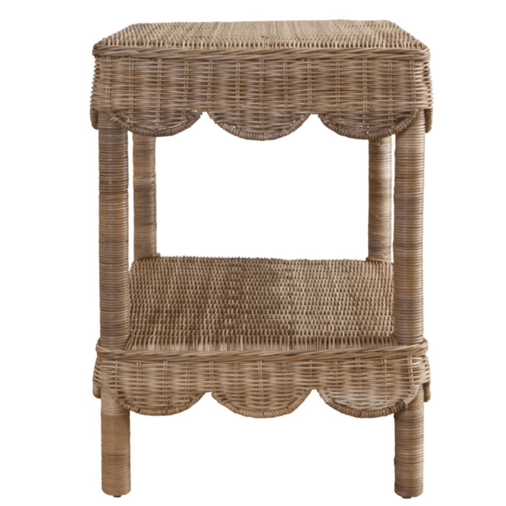 25 Scalloped Woven Coco Side Table