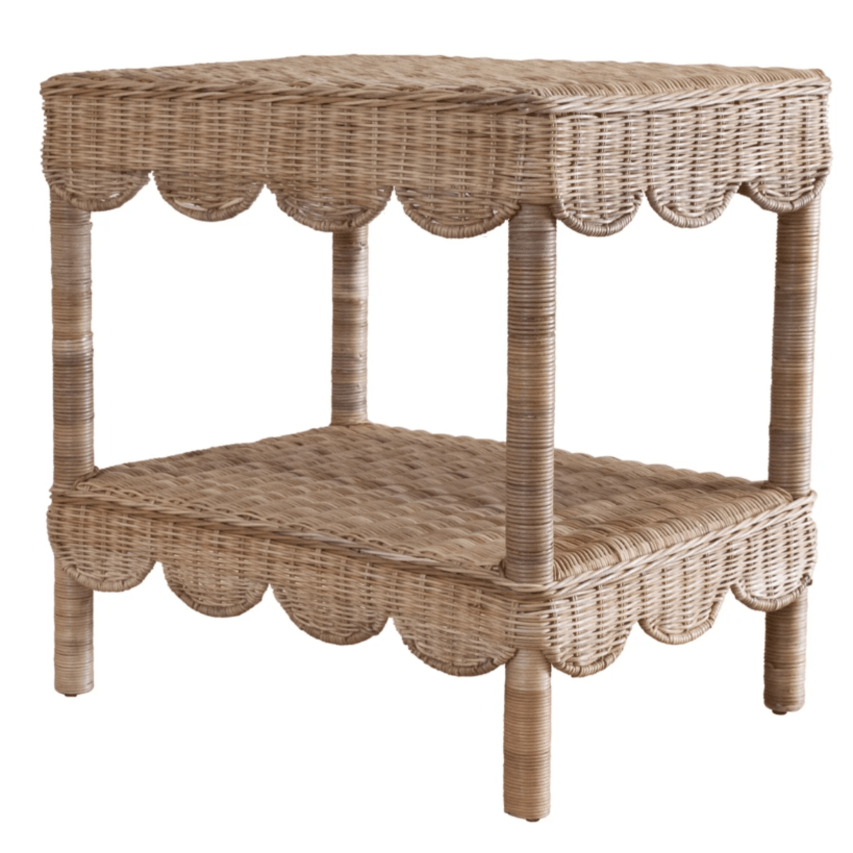 25 Scalloped Woven Coco Side Table