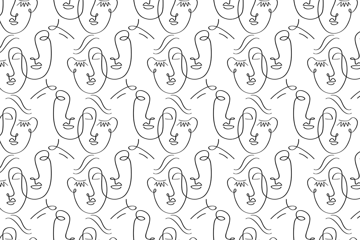 Abstract Twin Faces Wall Mural