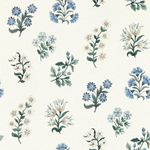W0194/03 | Leiden, Blue Botanical - Clarke And Clarke Wallpaper
