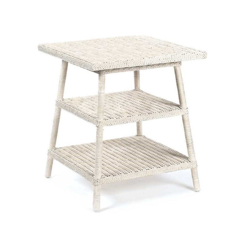 Three Tier Wicker End Table